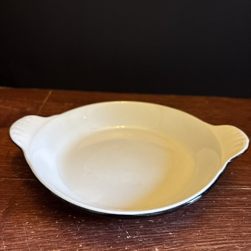 Vintage Hall #434 8" Shirred Egg Dish‎ Au Gratin Baking Dish Made in USA Black
